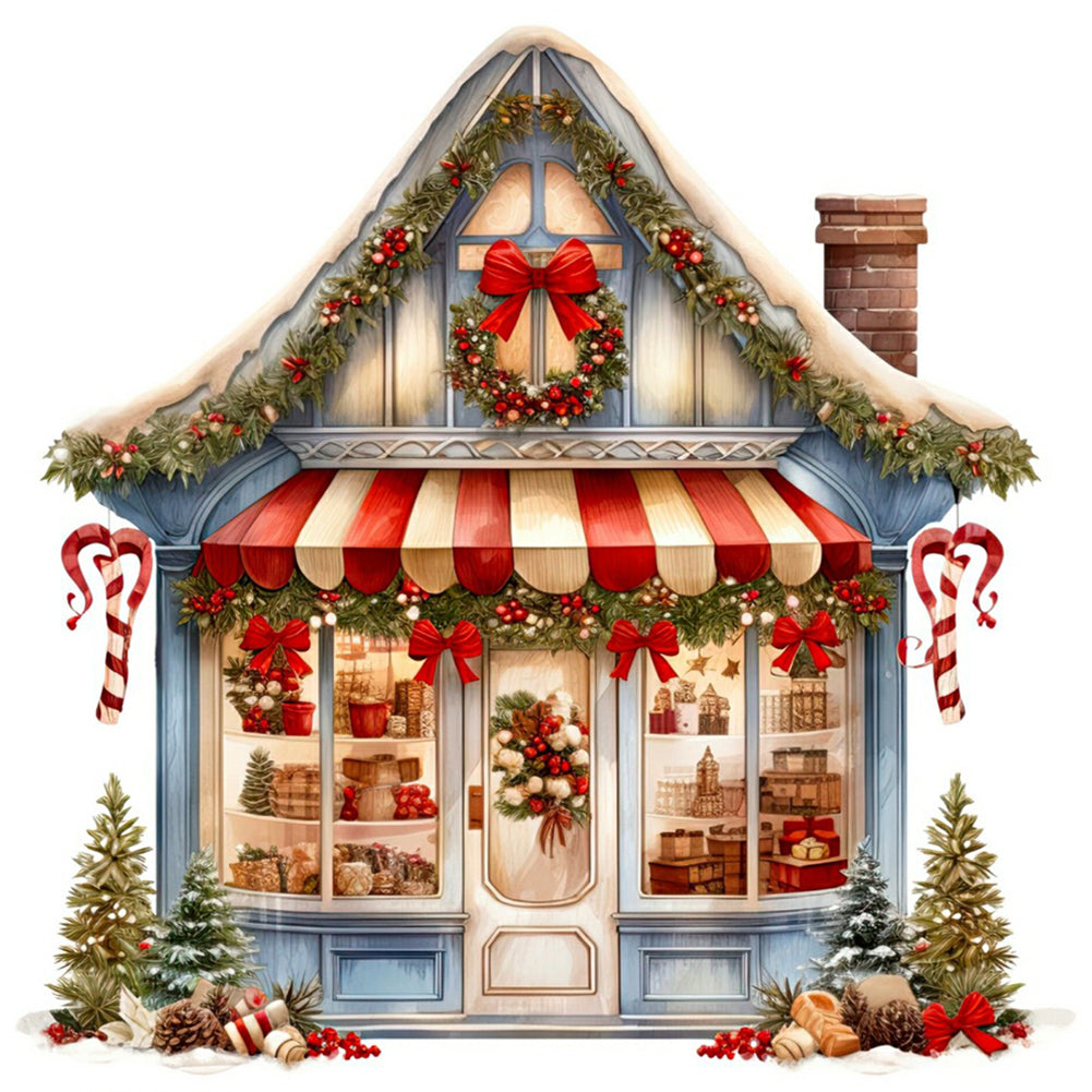 Christmas Candy House - Full Round Drill Diamond Painting 30*30CM