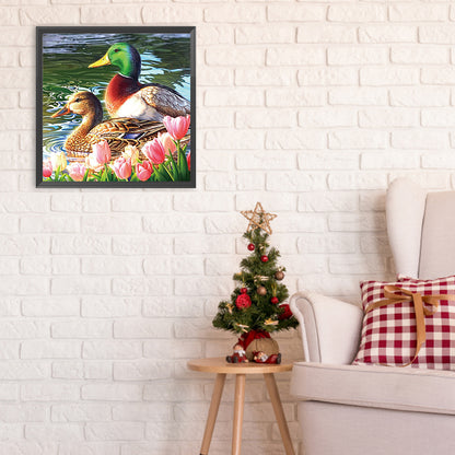 Ducks In The Pond - Full Round Drill Diamond Painting 30*30CM
