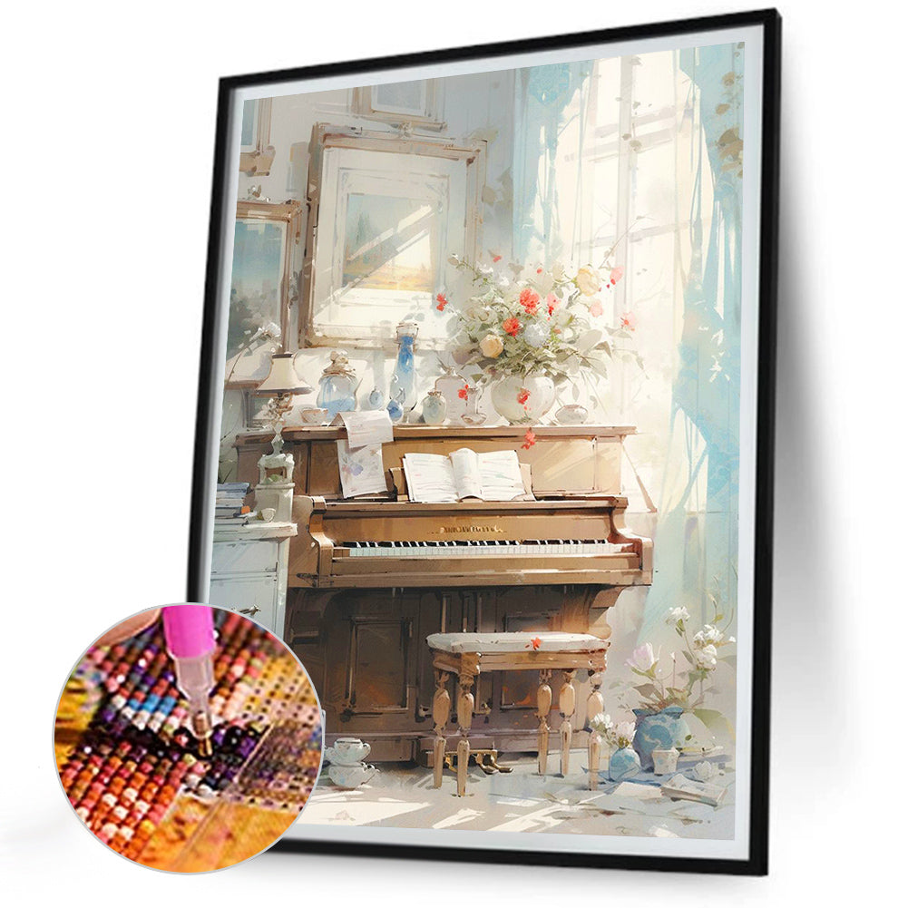 Piano¡¤Memorial - Full Round Drill Diamond Painting 30*40CM
