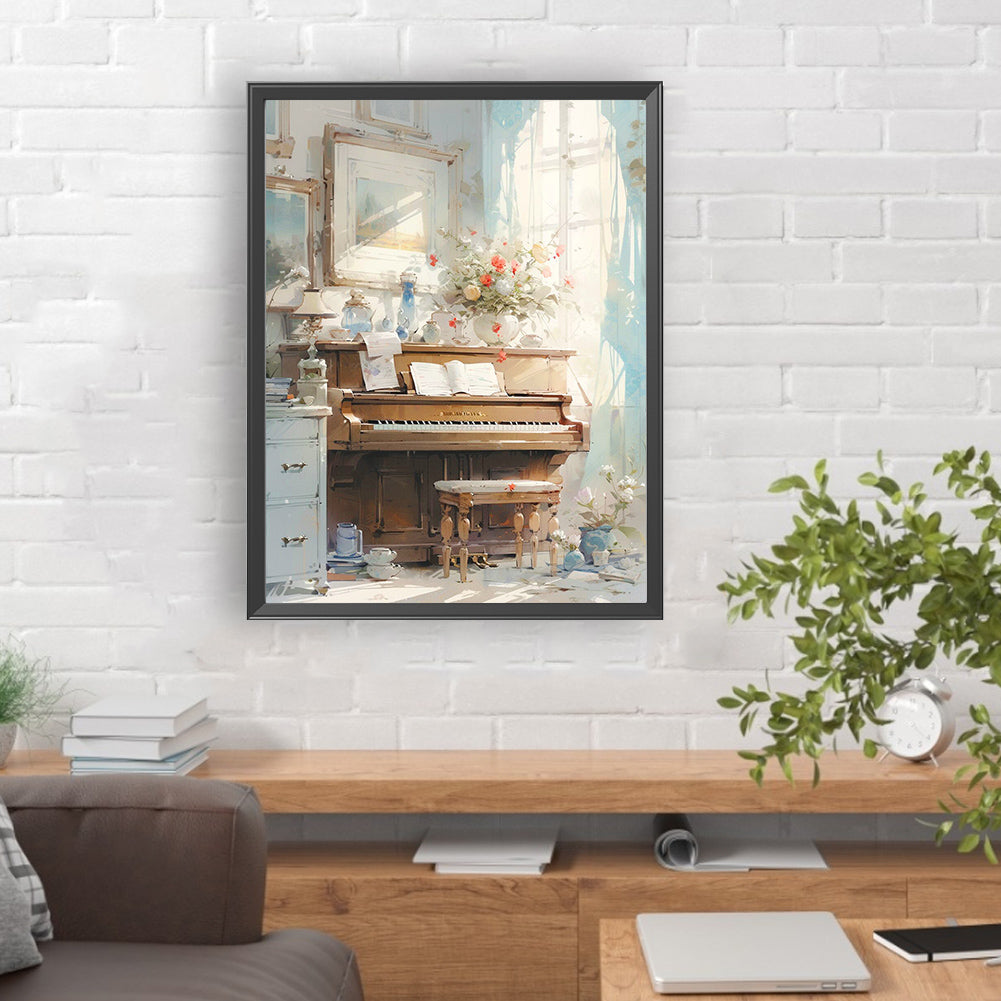 Piano¡¤Memorial - Full Round Drill Diamond Painting 30*40CM
