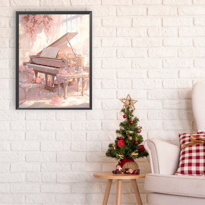 Piano¡¤Pink - Full Round Drill Diamond Painting 30*40CM