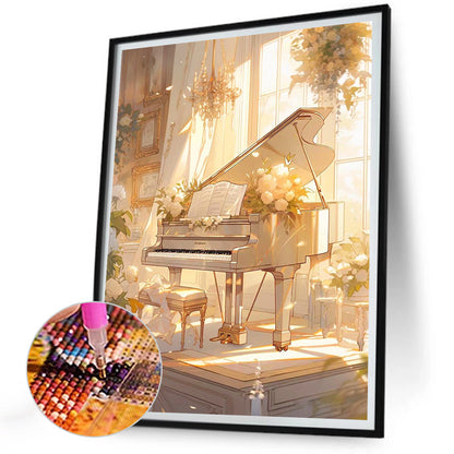 Piano¡¤Yellow - Full Round Drill Diamond Painting 30*40CM