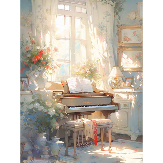 Piano¡¤Quiet - Full Round Drill Diamond Painting 30*40CM