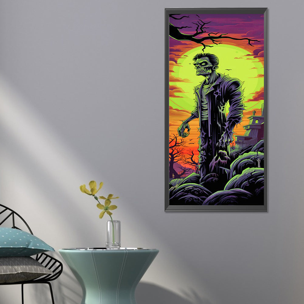 Halloween¡¤Zombies - Full Round Drill Diamond Painting 30*70CM