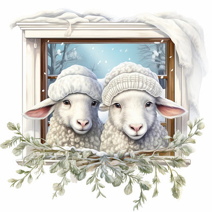 Little Sheep - 18CT Stamped Cross Stitch 30*30CM