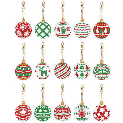 12PCS Christmas Full Drill Keyring for Christmas Home Party Decor (#164)