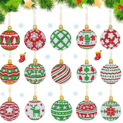 12PCS Christmas Full Drill Keyring for Christmas Home Party Decor (#164)