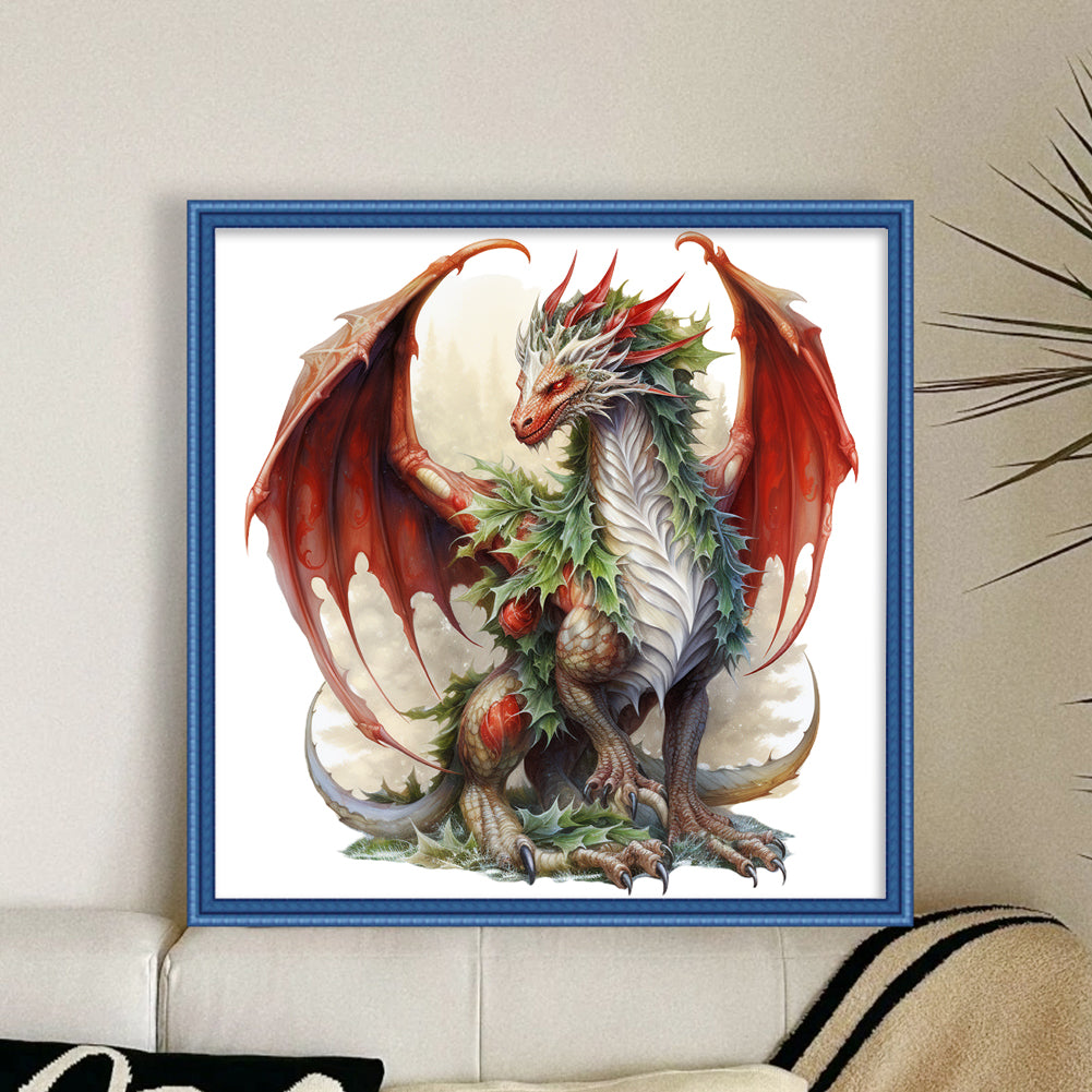 Christmas Pterosaur - 11CT Counted Cross Stitch 40*40CM