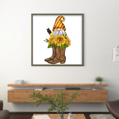 Sunflower Gnome - 11CT Stamped Cross Stitch 40*40CM