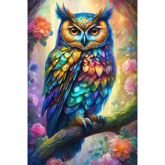 Owl Under The Moon - Full Round Drill Diamond Painting 40*60CM