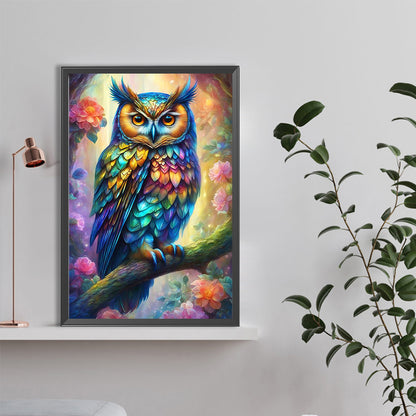 Owl Under The Moon - Full Round Drill Diamond Painting 40*60CM