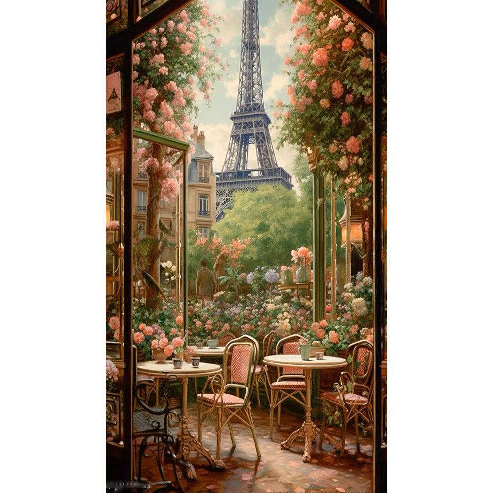 Courtyard Afternoon Tea - Full Round Drill Diamond Painting 40*70CM