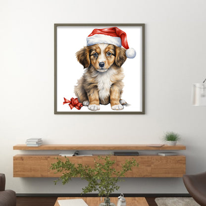 Christmas Puppy - 18CT Stamped Cross Stitch 25*25CM