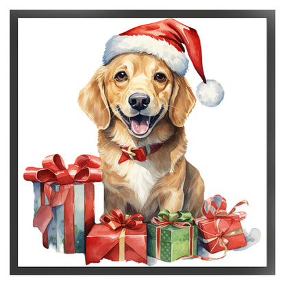 Christmas Puppy - 18CT Stamped Cross Stitch 25*25CM