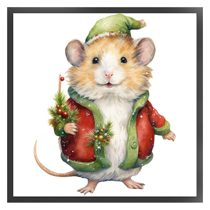 Christmas Mouse - 18CT Stamped Cross Stitch 25*25CM