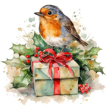 Christmas Robin - 18CT Stamped Cross Stitch 25*25CM