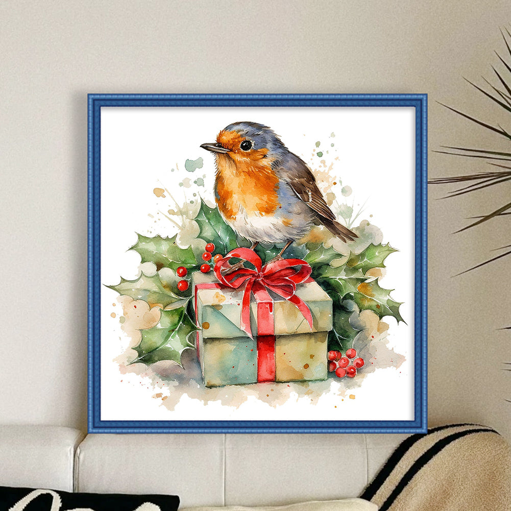 Christmas Robin - 18CT Stamped Cross Stitch 25*25CM