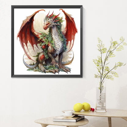 Christmas Gift Giving Dragon - Full Round Drill Diamond Painting 30*30CM