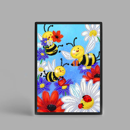 50 Pages A5 Special Shaped Diamond Painting Diary Book for Teens (Cartoon Bee)