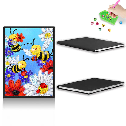 50 Pages A5 Special Shaped Diamond Painting Diary Book for Teens (Cartoon Bee)