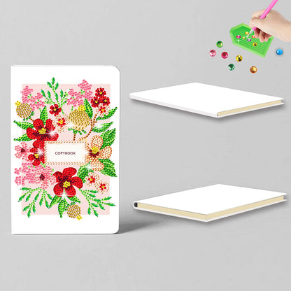 50 Pages A5 Special Shaped Diamond Painting Diary Book for Teens (Simple Flower)