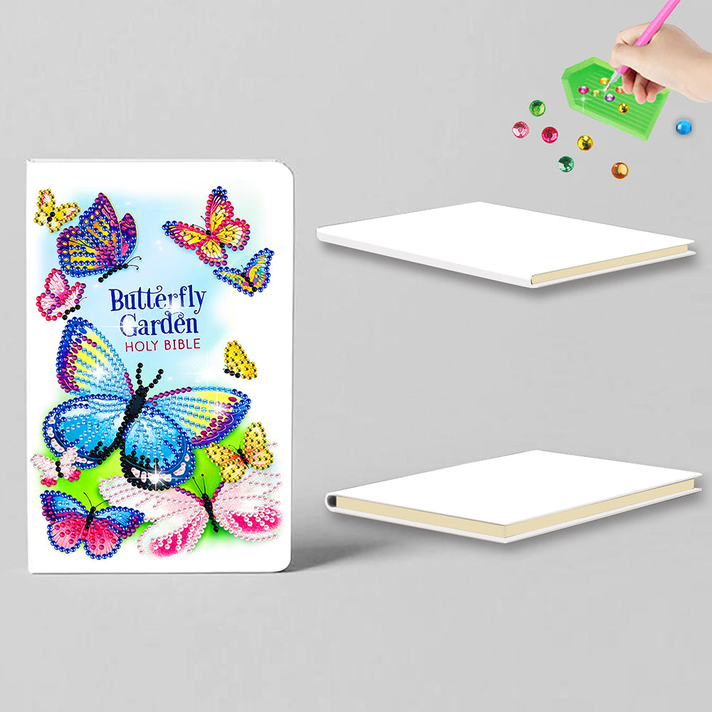 50 Pages A5 Special Shaped Diamond Painting Diary Book (Butterfly Gardens)