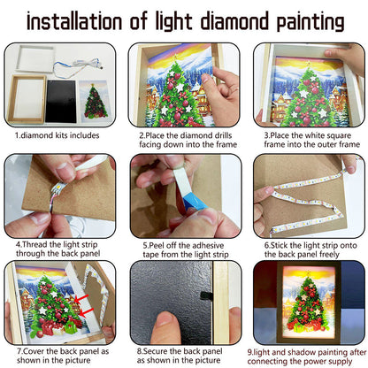 Special Shaped Diamond Painting Kit with Lights 17x22cm (Christmas Snowman #1)