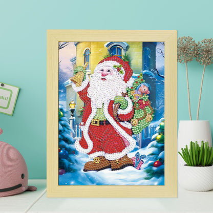 Special Shaped Diamond Painting Kit with Lights for Xmas Gifts 17x22cm (Santa)