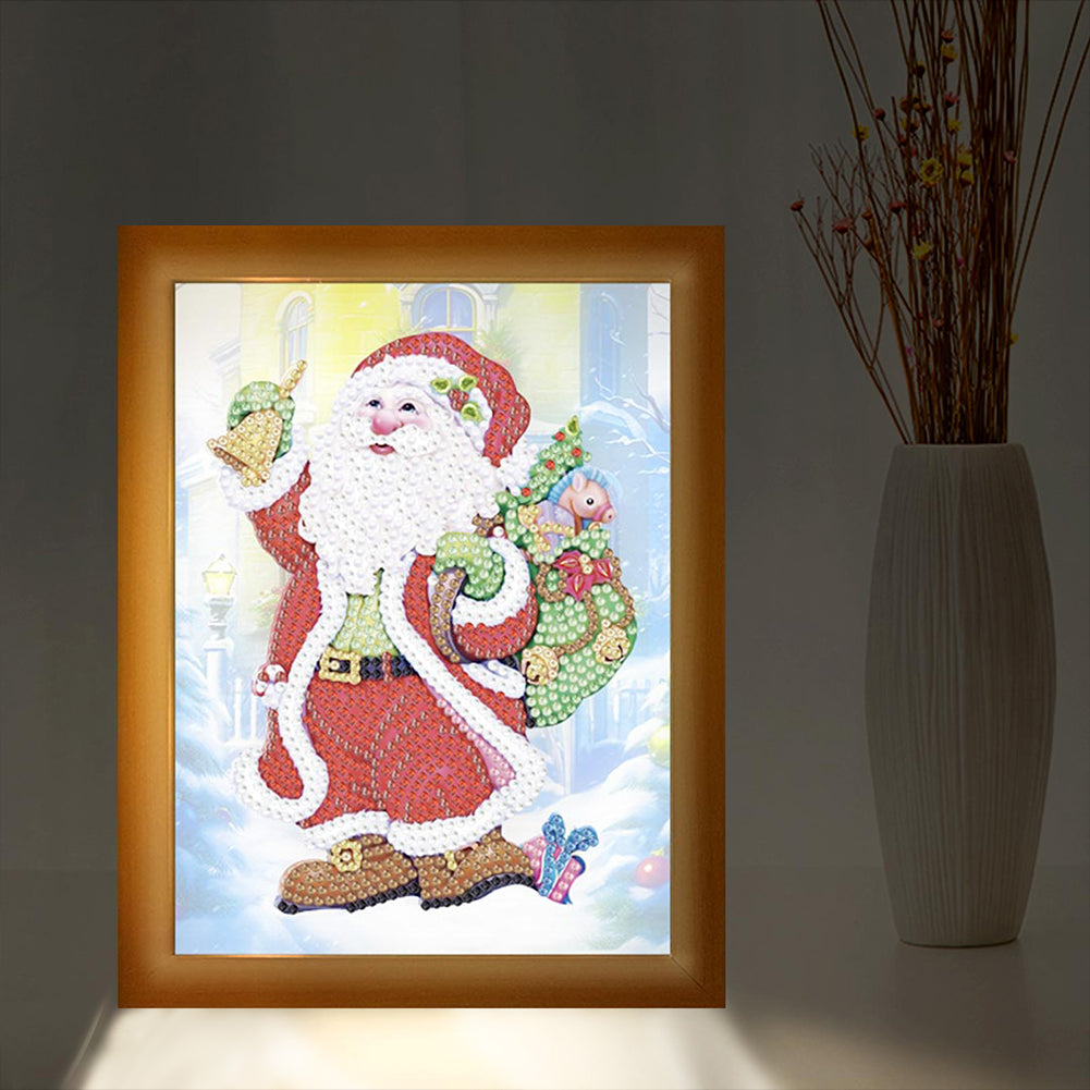 Special Shaped Diamond Painting Kit with Lights for Xmas Gifts 17x22cm (Santa)