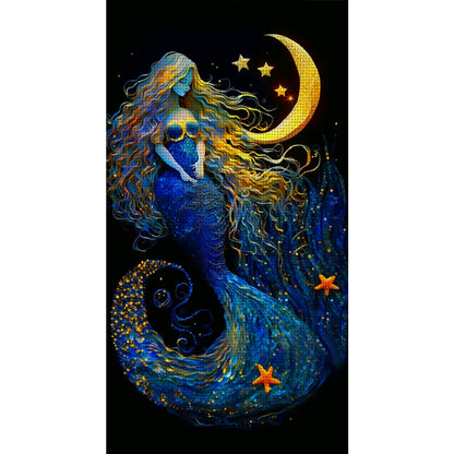 Moon Mermaid - 11CT Stamped Cross Stitch 50*93CM