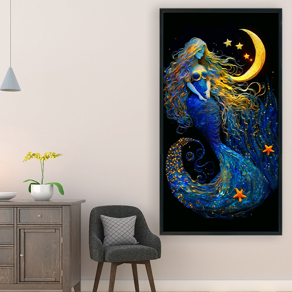 Moon Mermaid - 11CT Stamped Cross Stitch 50*93CM