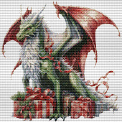 Christmas Pterosaur - 18CT Stamped Cross Stitch 30*30CM