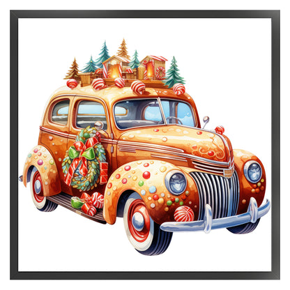 Christmas Gingerbread Truck - 11CT Stamped Cross Stitch 50*50CM