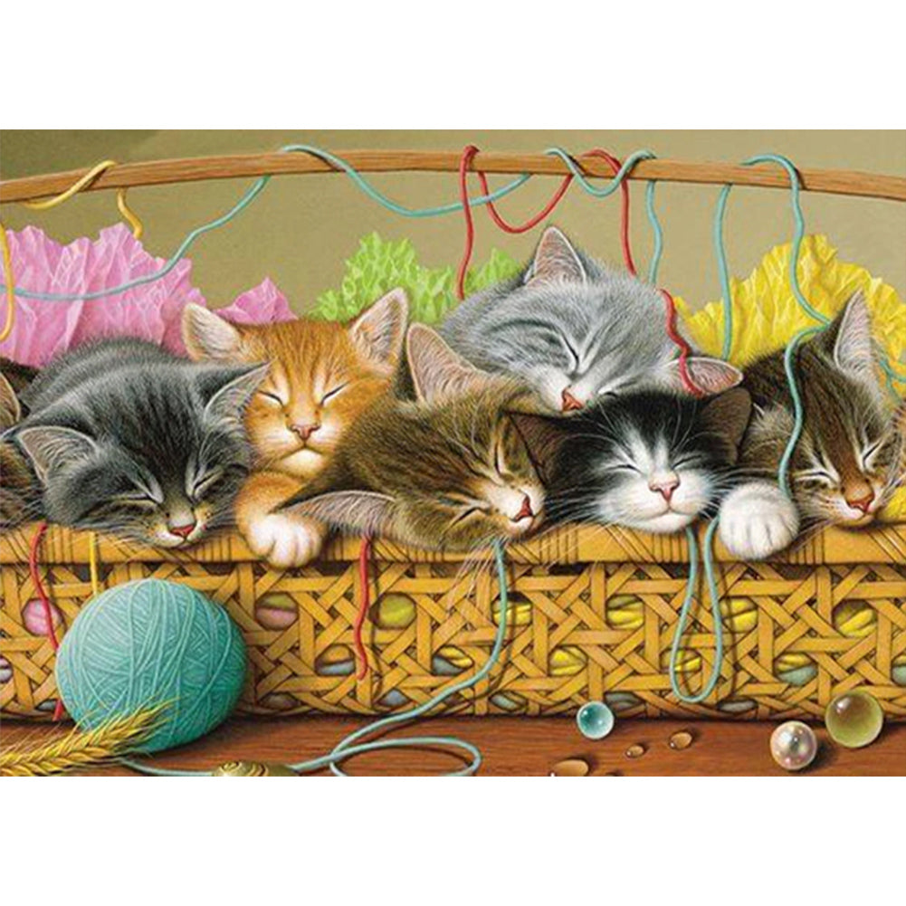 Sleeping Cat - Full Round AB Drill Diamond Painting 70*50CM