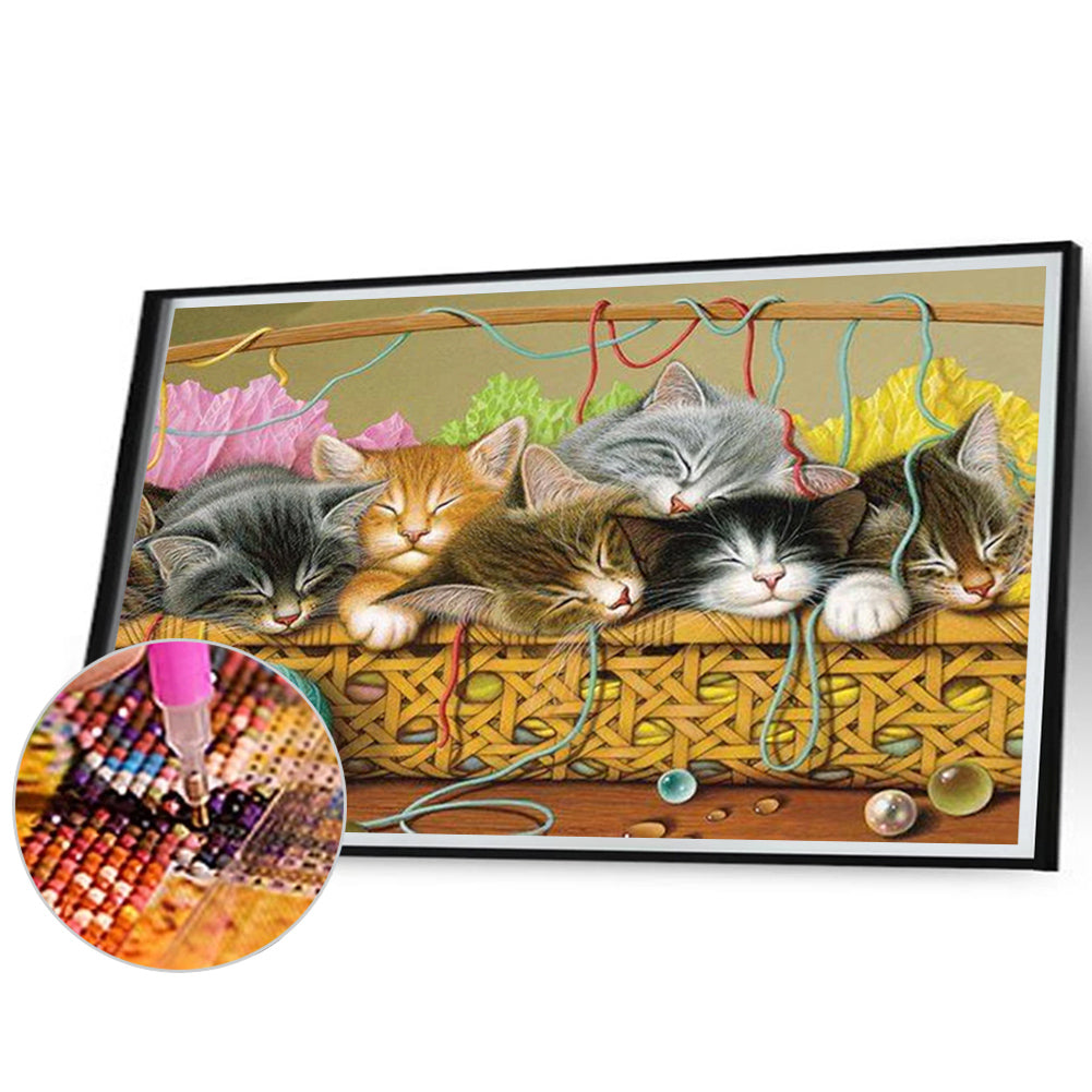 Sleeping Cat - Full Round AB Drill Diamond Painting 70*50CM