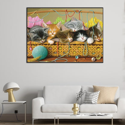 Sleeping Cat - Full Round AB Drill Diamond Painting 70*50CM