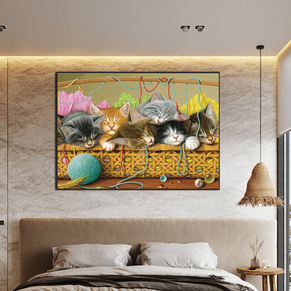Sleeping Cat - Full Round AB Drill Diamond Painting 70*50CM