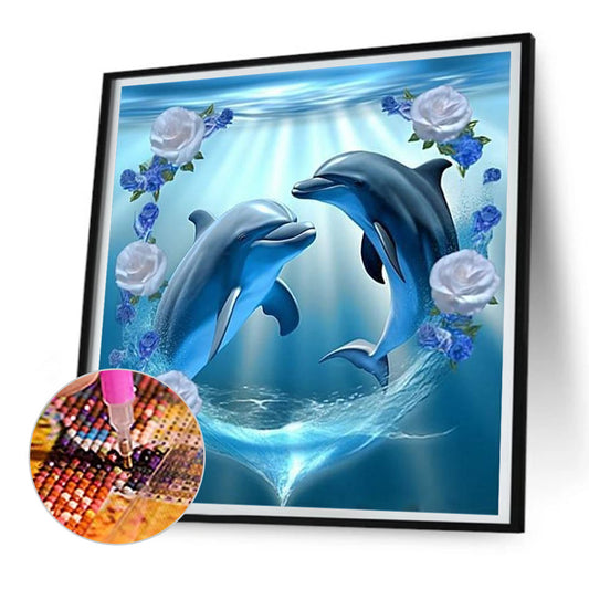 Dolphin - Full Round Drill Diamond Painting 30*30CM