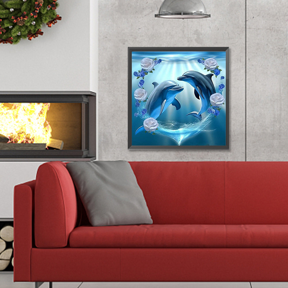 Dolphin - Full Round Drill Diamond Painting 30*30CM