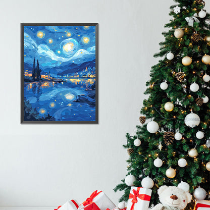 Starry Sky Over River - Full Round Drill Diamond Painting 30*40CM