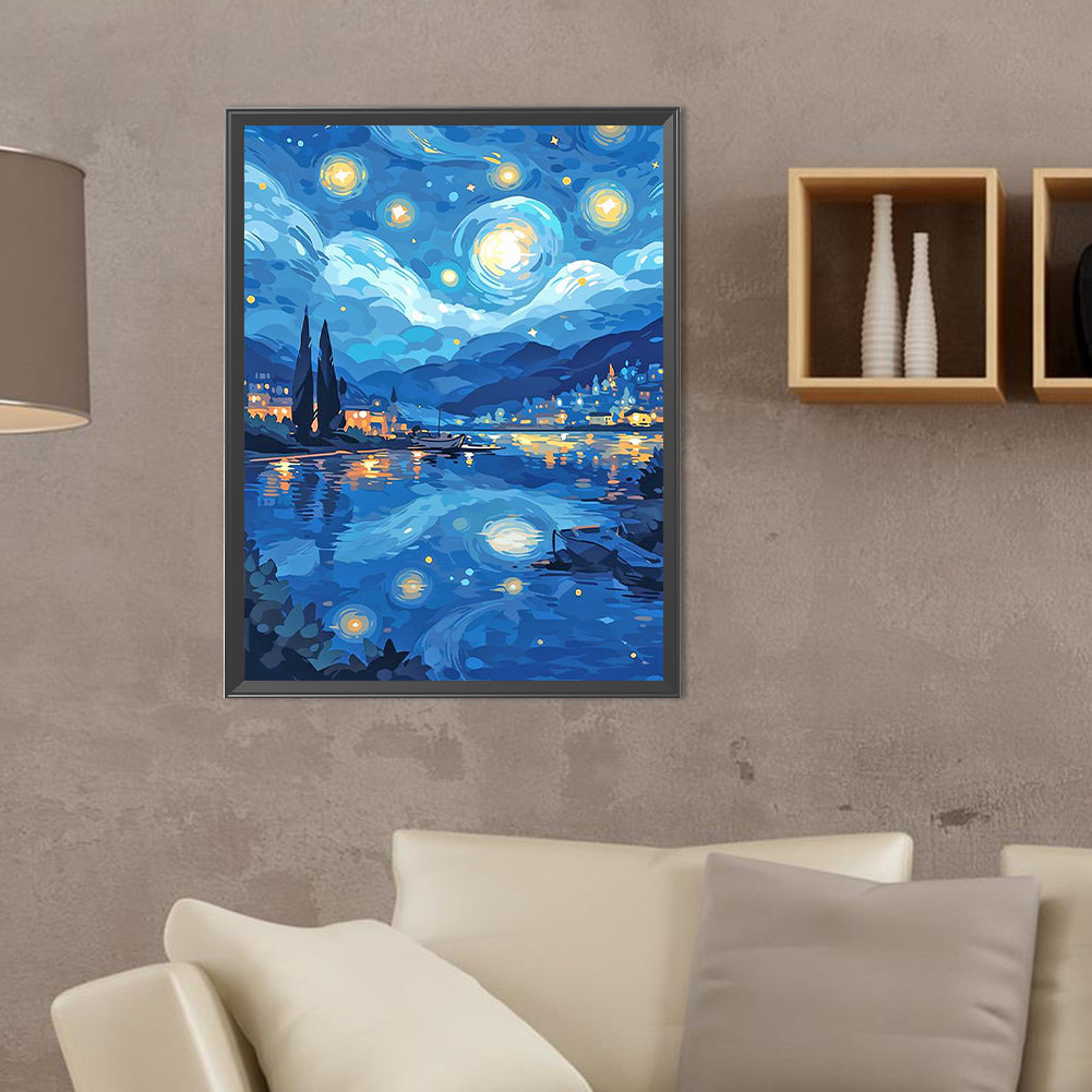 Starry Sky Over River - Full Round Drill Diamond Painting 30*40CM