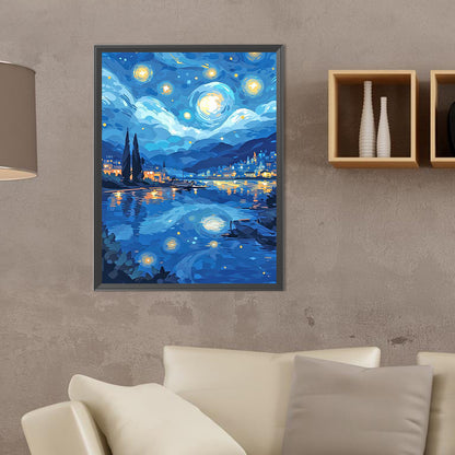 Starry Sky Over River - Full Round Drill Diamond Painting 30*40CM