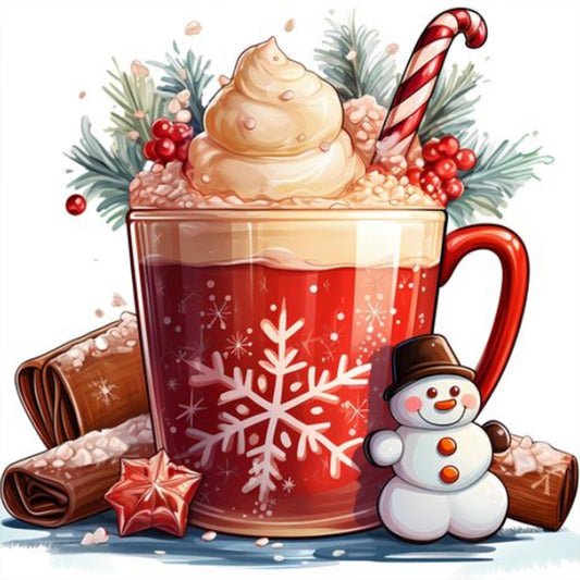 Christmas Cup Drink - Full Round Drill Diamond Painting 30*30CM