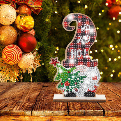 Christmas Wooden Diamond Art Tabletop Decorations for Office Decor (Xmas Dwarf)