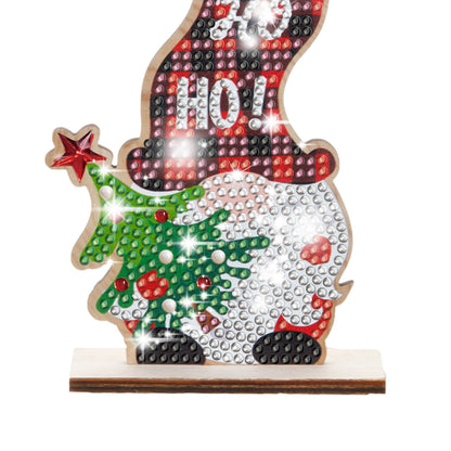 Christmas Wooden Diamond Art Tabletop Decorations for Office Decor (Xmas Dwarf)