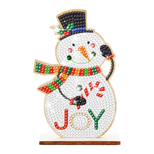 Christmas Wooden Diamond Art Tabletop Decorations for Office Decor(Xmas Snowman)