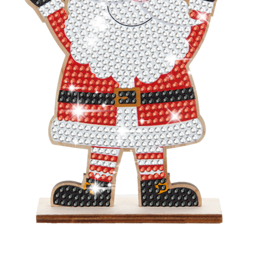 Christmas Wooden Diamond Art Tabletop Decorations for Office Decor (Santa)