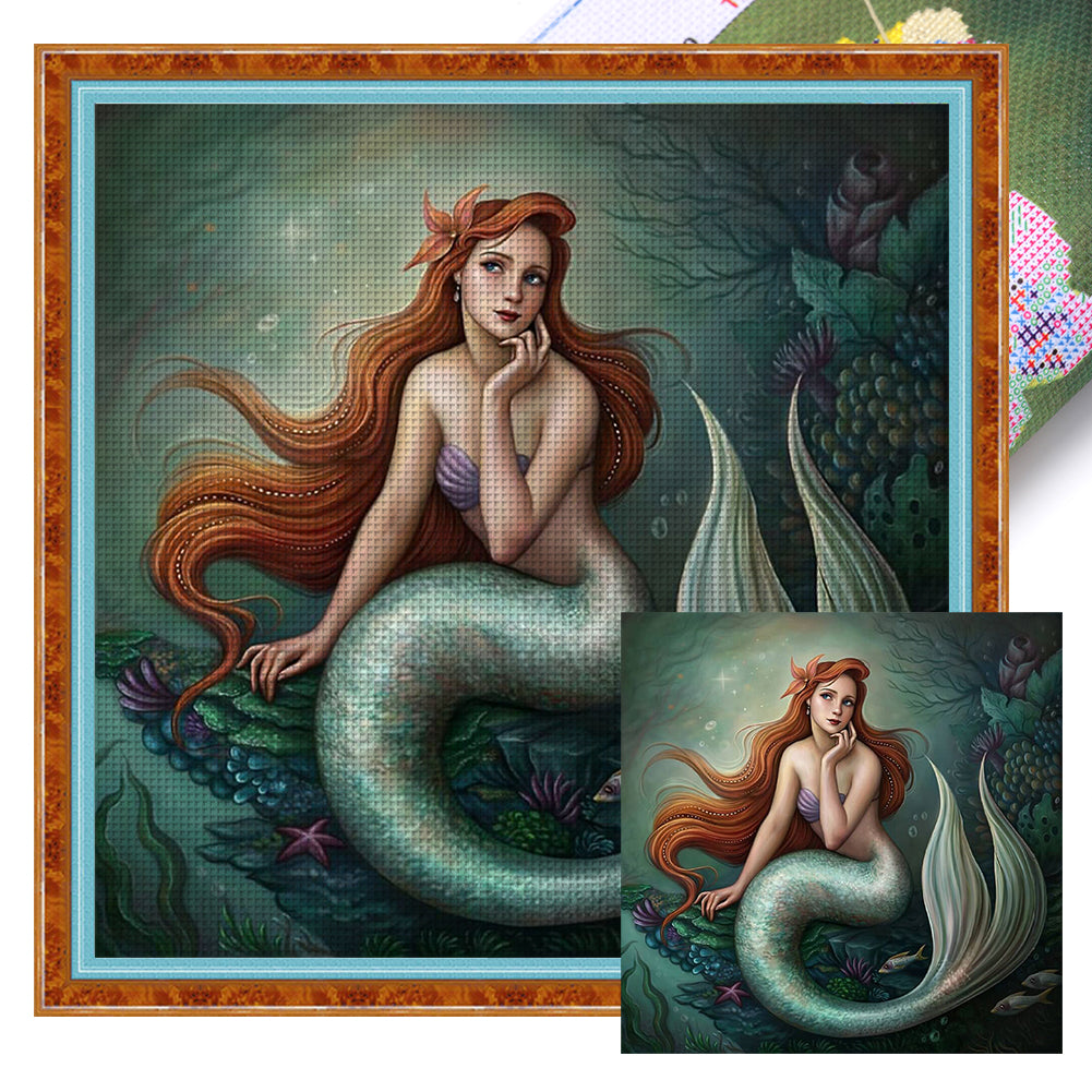 Mermaid - 11CT Stamped Cross Stitch 40*40CM