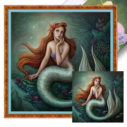 Mermaid - 11CT Stamped Cross Stitch 40*40CM