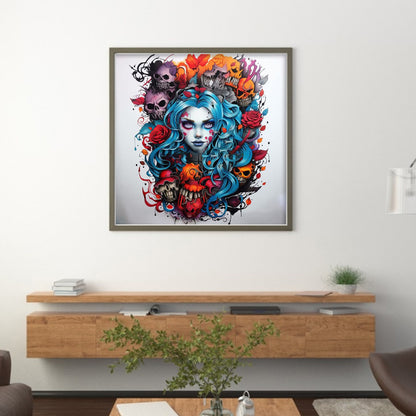 Skeleton Woman - 11CT Stamped Cross Stitch 50*50CM